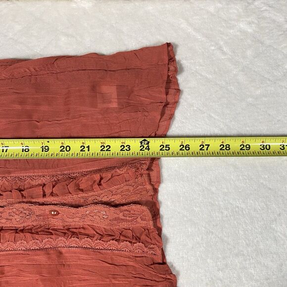 Vtg Apt. 9 Women's Sz XL Button Up Top Crinkly Dusty Rose WhimsiGoth FairyGrunge - Picture 6 of 7